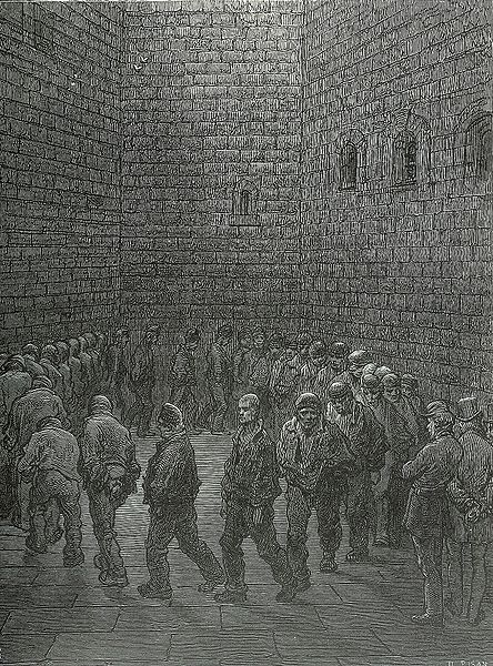 لوحة الفنان غوستاف دوري - رياضة السجناء - 1872