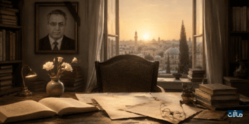 تصميم رثائي تكريماً للدكتور موسى الحالول يرمز إلى بقاء أثره الأدبي والفكري بعد الرحيل