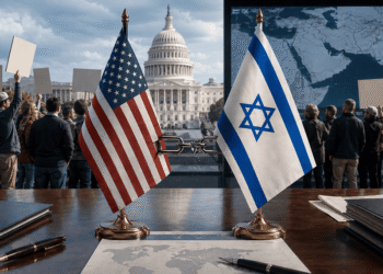 تكوين رمزي يجمع التعاون الأمني الأميركي–الإسرائيلي مع انقسام الرأي العام وتآكل الإجماع السياسي.‎